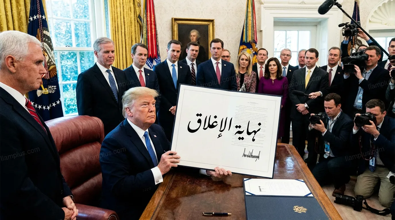 عاجل: ترامب يوقع اتفاقاً لإنهاء الإغلاق الحكومي الجزئي في واشنطن